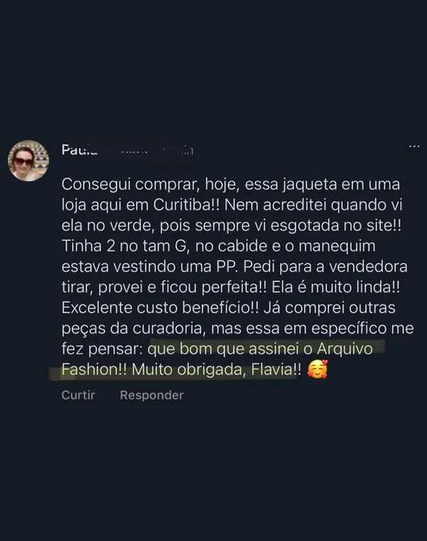 Depoimento de aluna